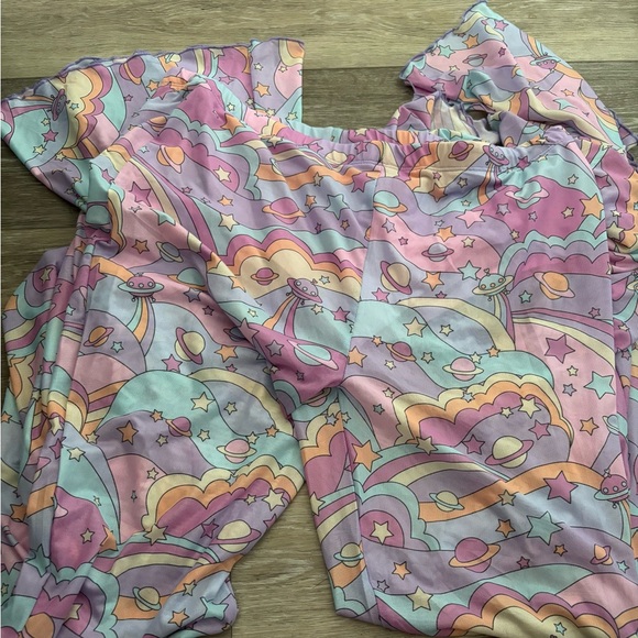 Sugar Thrillz Dolls Kill Space Galaxy Leggings Bell Bottoms Size XXL - Picture 1 of 3